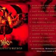 The lyrics CAST DOWN THE HERETIC of NILE is also present in the album Annihilation of the wicked (2005)