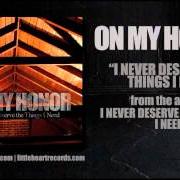 The lyrics A NEGATIVE MIND of ON MY HONOR is also present in the album I never deserve the things i need (2013)